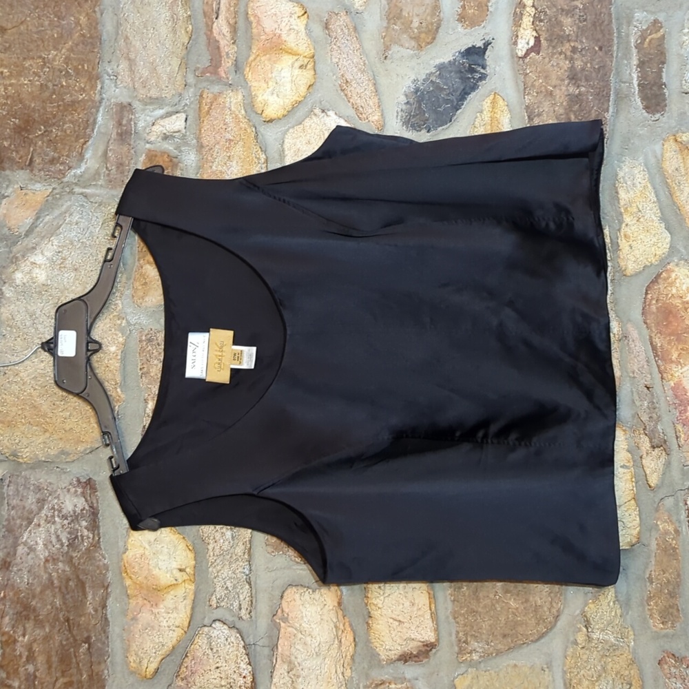 Sunny Choi 24k black 100% Silk sleeveless blouse